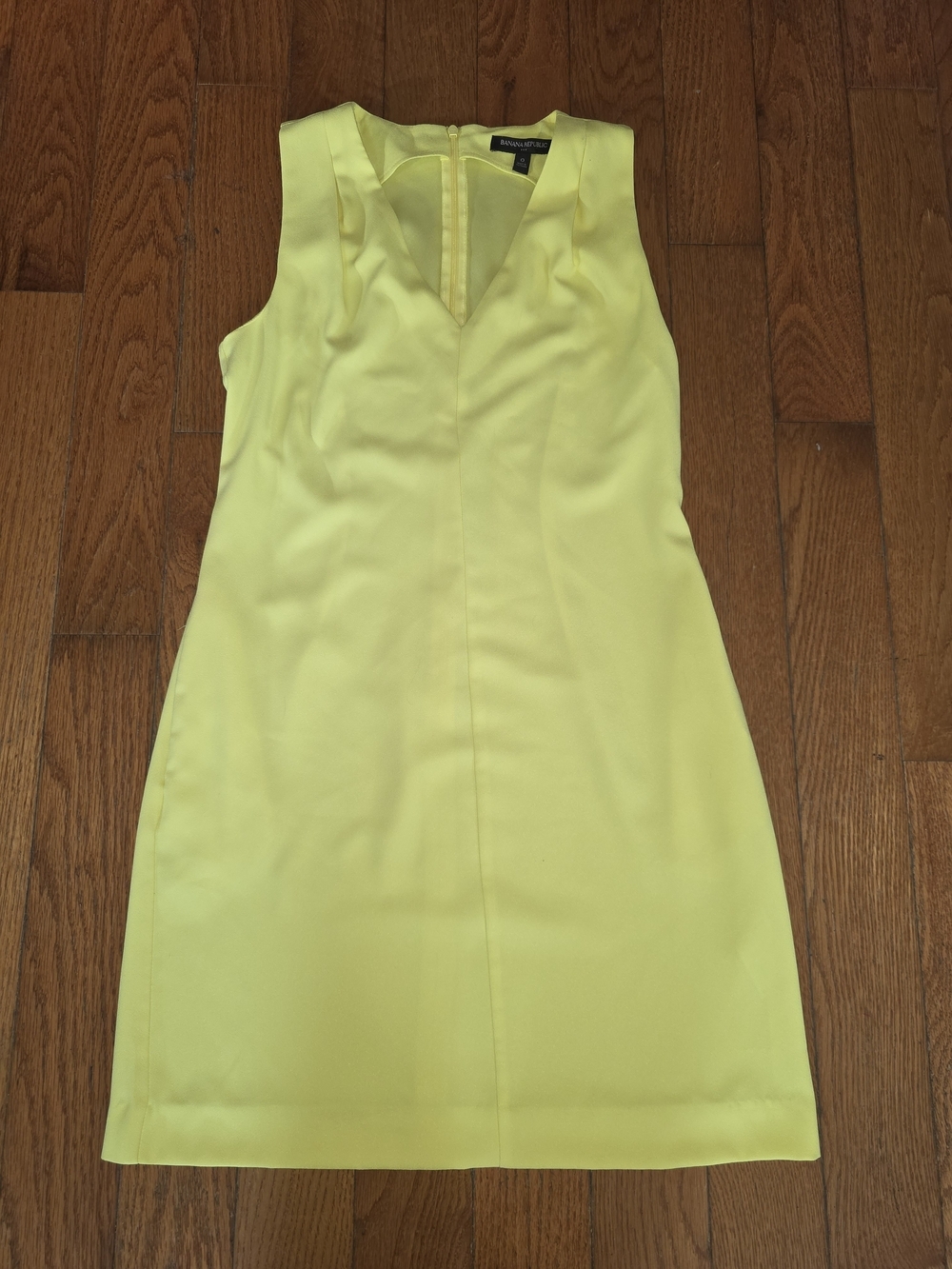Banana Republic Lemon Yellow Sleeveless V-Notch Sheath Dress